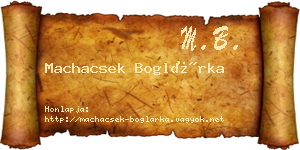 Machacsek Boglárka névjegykártya